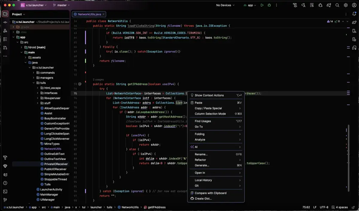 JetBrains Xscriptor light theme showcase