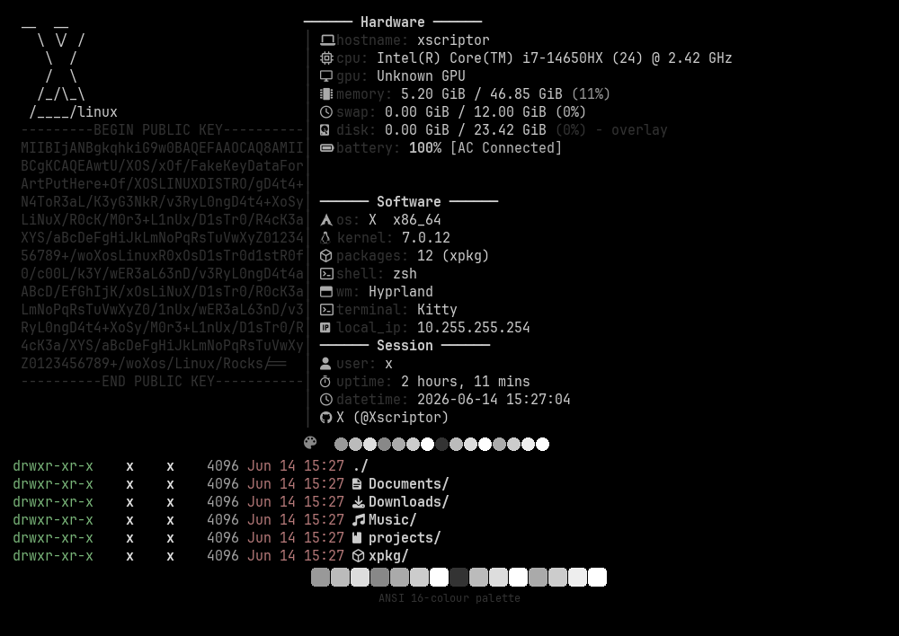 Xscriptor terminal themes in action
